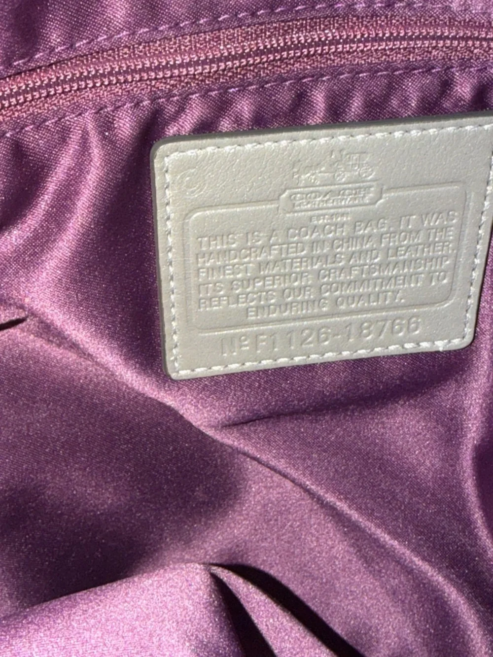 Coach Madison Maggie Shoulder Bag Silver Gray Leather